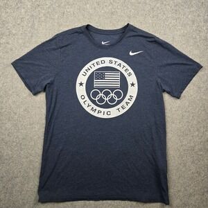 Nike T-Shirt Mens Large Blue United States Olympic Team Dri Fit Graphic Tee